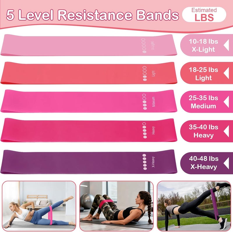 Hoedia 17 PCS Pilates Kit for Women, Pilates Equipment Ring and Ball Set with Resistance Bands, Yoga Strap, Core Sliders, Socks, Bag & Guide for Starter Home Workout Fitness Gym Essentials - Image 5